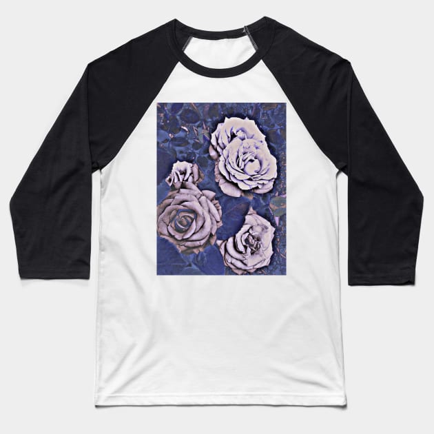 Gothic Roses Baseball T-Shirt by Minxylynx4